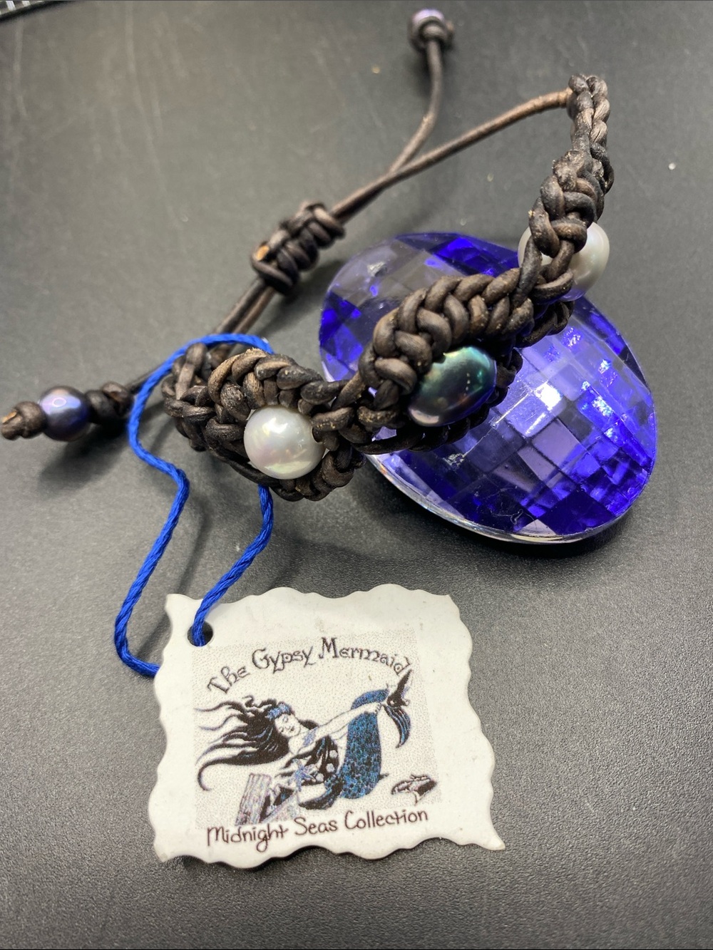 The Gypsy Mermaid Macrame
& Freshwater Pearls Unisex Bracelet Handcrafted NWT